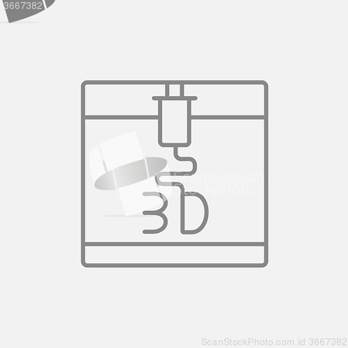 Image of Tree D printing line icon.