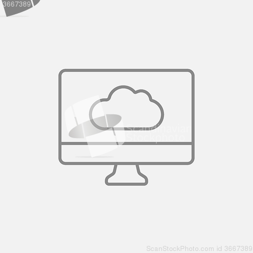 Image of Cloud computing line icon.