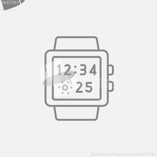 Image of Smartwatch line icon.