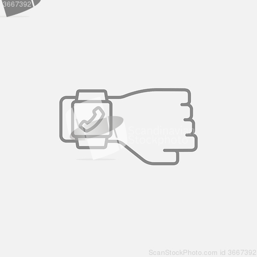 Image of Smartwatch line icon.