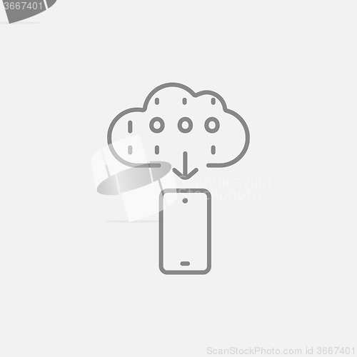 Image of Cloud computing line icon.