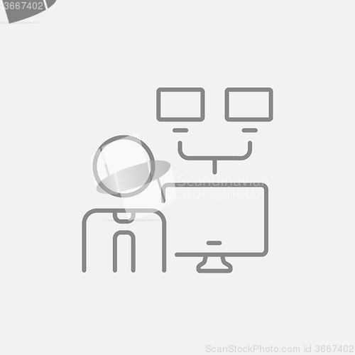 Image of Network administrator line icon.