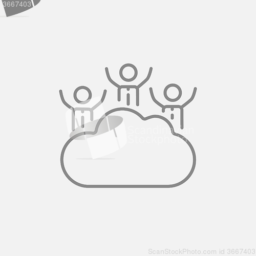 Image of Cloud computing line icon.