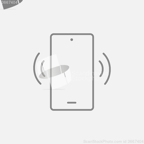 Image of Vibrating phone line icon.