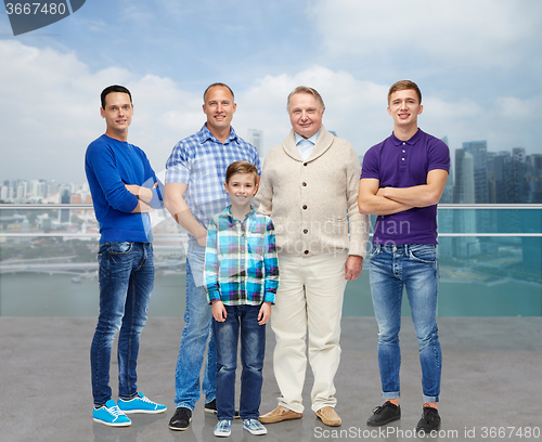 Image of group of smiling men and boy