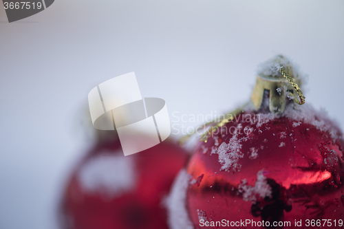 Image of christmas ball in snow