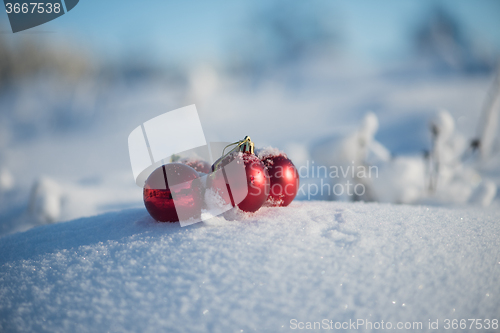 Image of christmas ball in snow