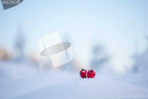 Image of christmas ball in snow