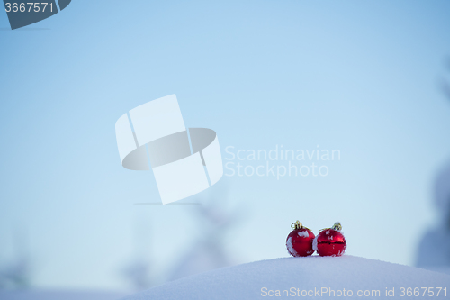 Image of christmas ball in snow