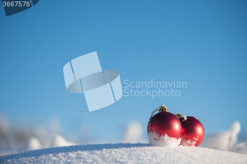 Image of christmas ball in snow