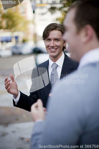 Image of business discussion