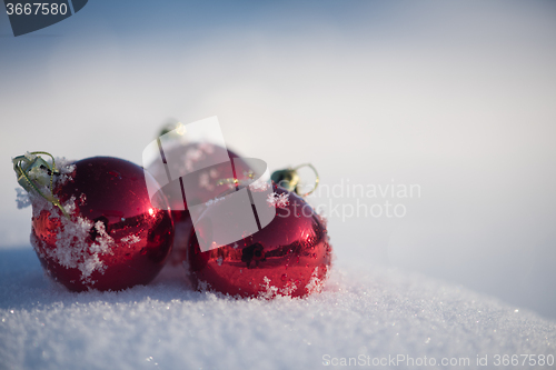 Image of christmas ball in snow