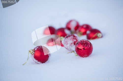 Image of christmas ball in snow