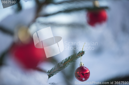 Image of christmas balls on tree