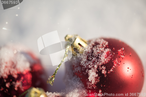 Image of christmas ball in snow