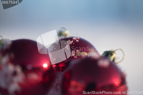 Image of christmas ball in snow