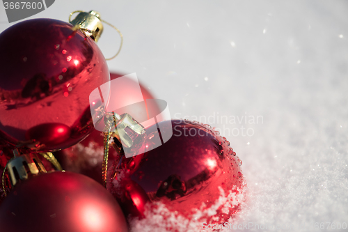 Image of christmas ball in snow