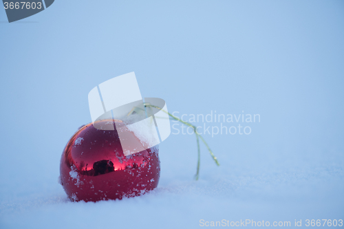 Image of christmas ball in snow