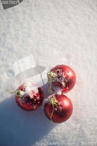 Image of christmas ball in snow