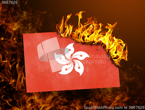 Image of Flag burning - Hong Kong