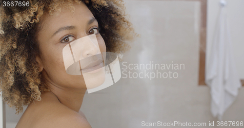 Image of Young Woman After Bath