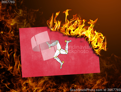Image of Flag burning - Isle of Man