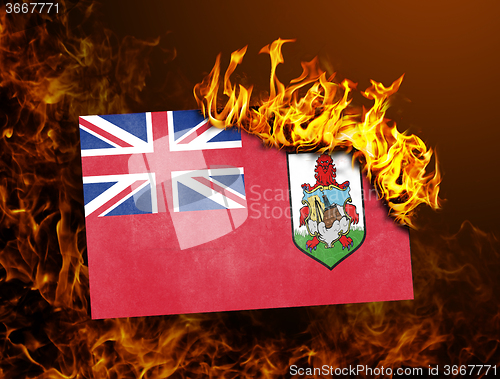 Image of Flag burning - Bermuda