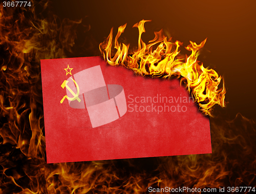 Image of Flag burning - USSR