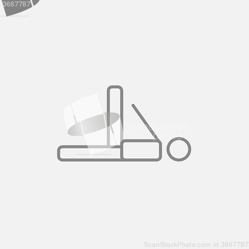 Image of Man making exercises line icon.
