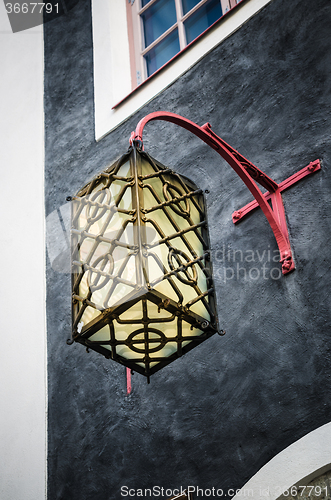 Image of Beautiful lantern on a wall of the house in Old Tallinn