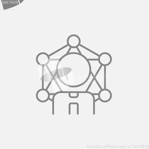 Image of Online business line icon.