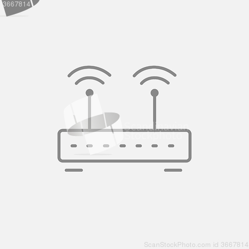 Image of Wireless router line icon.