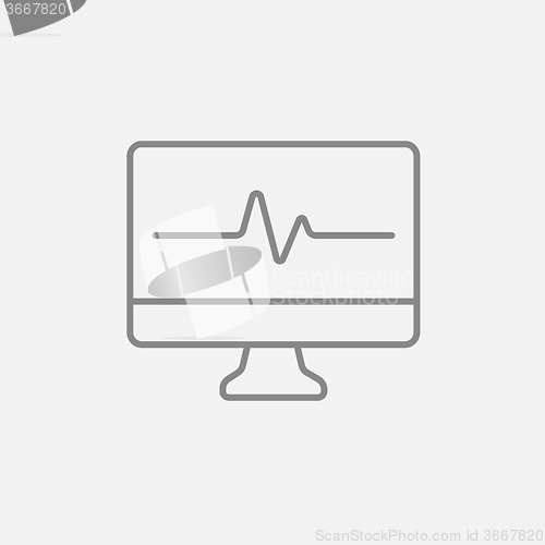 Image of Heart beat monitor line icon.