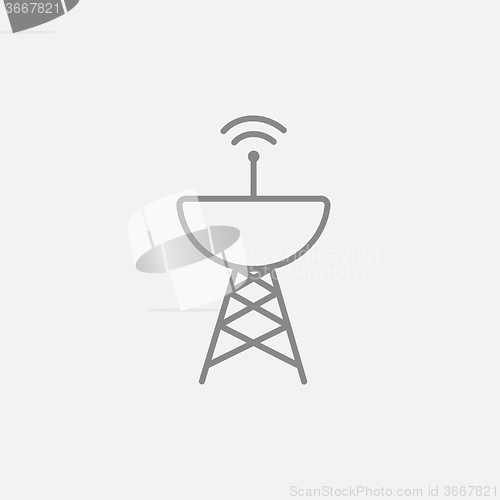 Image of Radar satellite dish line icon.