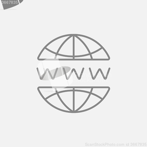 Image of Globe internet line icon.