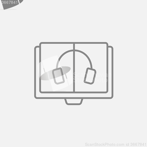 Image of Audiobook line icon.