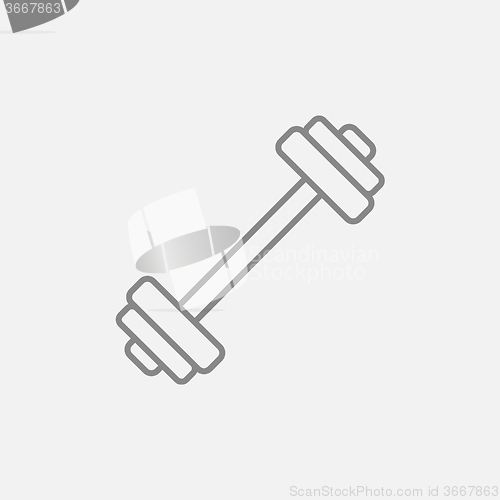 Image of Dumbbell line icon.