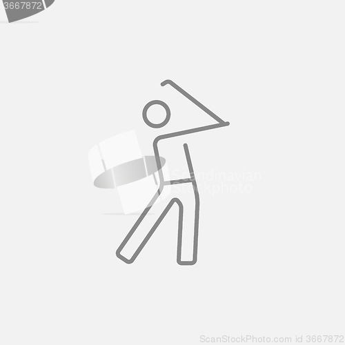 Image of Golfer line icon.