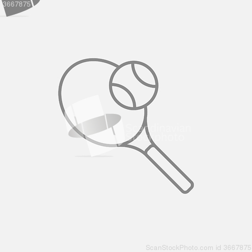 Image of Tennis racket and ball line icon.