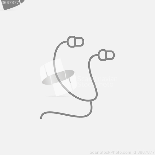 Image of Earphone line icon.