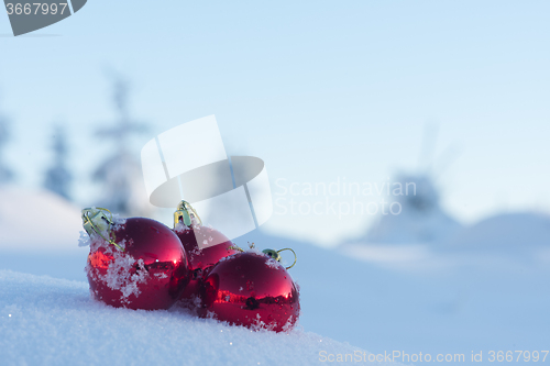 Image of christmas ball in snow