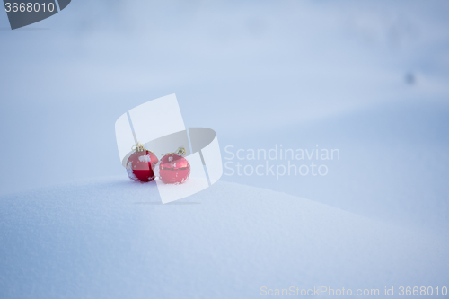 Image of christmas ball in snow