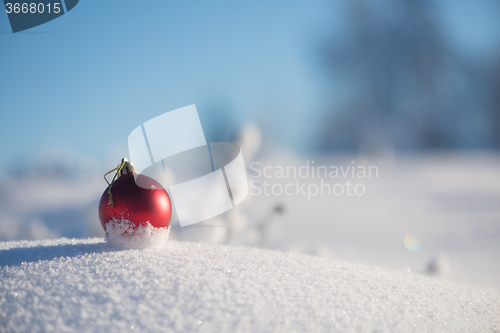 Image of christmas ball in snow