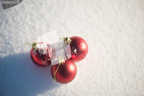 Image of christmas ball in snow