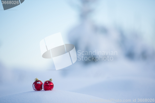 Image of christmas ball in snow