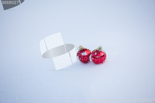 Image of christmas ball in snow