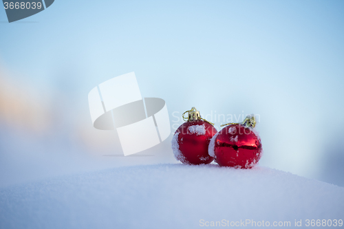 Image of christmas ball in snow