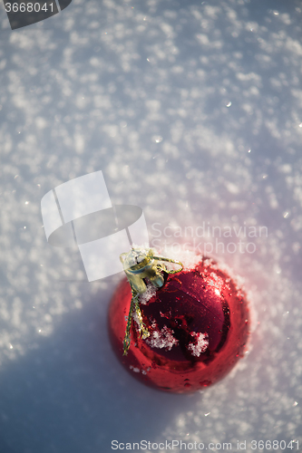 Image of christmas ball in snow