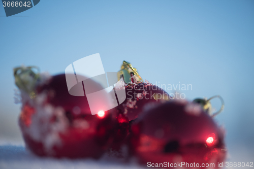 Image of christmas ball in snow