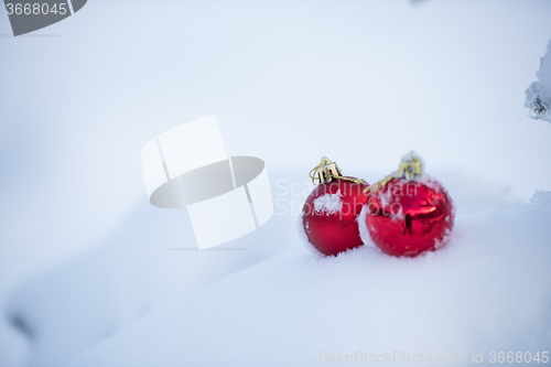 Image of christmas ball in snow